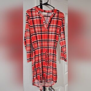 Bobbie Brooks Red and Pink Plaid Blouse